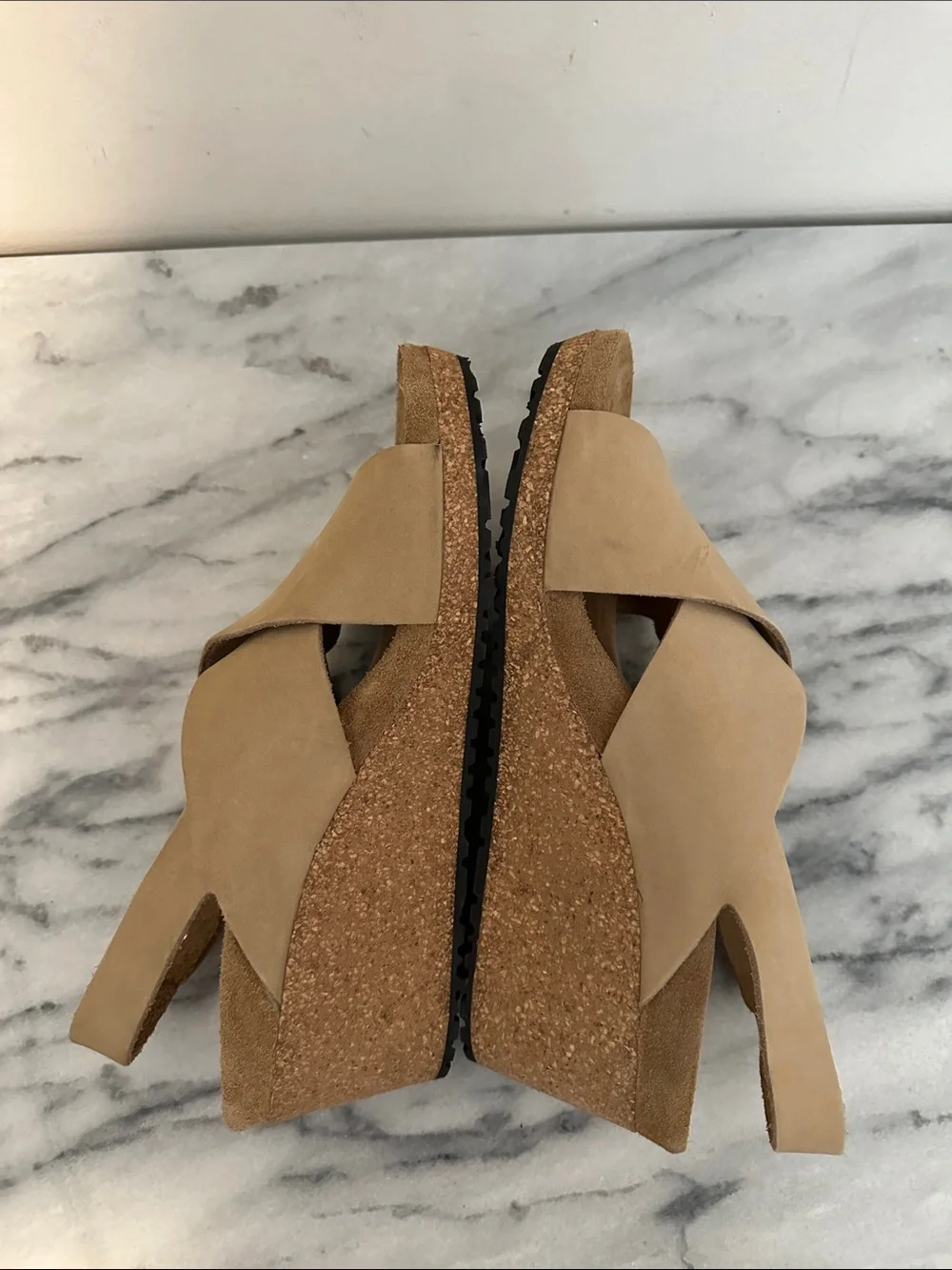 Papillio by Birkenstocks Beige/Tan Cork Slingback Wedge Sandals size 39